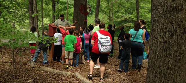 Photo of children in Ranger Led educational program at Mountain Island Educational State Forest